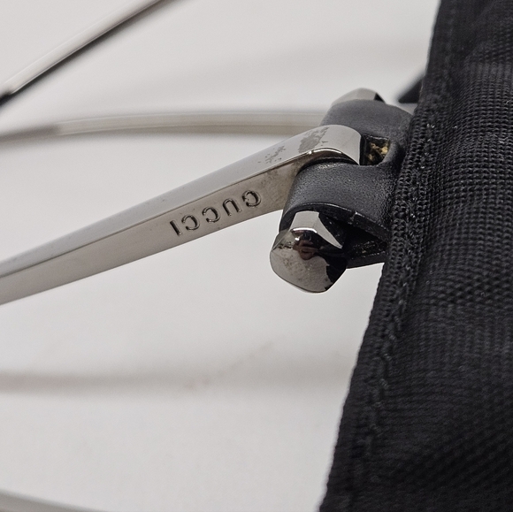 Gucci Mini Tote Bag In Black Nylon And Leather With Silver Handles - Picture 9 of 16